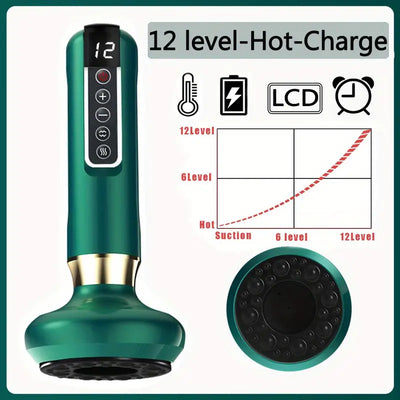 Portable Electric Vacuum Suction Cup Heat Massager