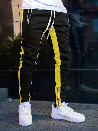 Men's Casual Loose Fit Zipper Pocket Joggers