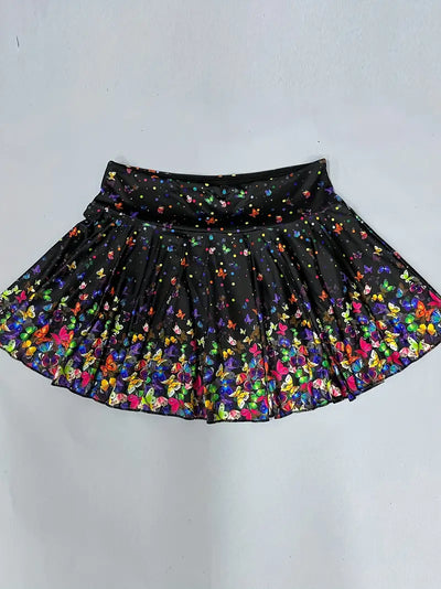 Butterfly Print High Rise Running Women's Skirt