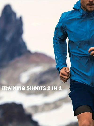 Men's 2-in-1 Running Fitness Pockets Shorts